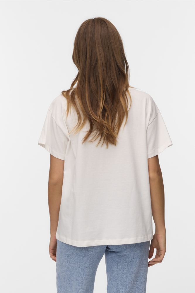 VMDINA S/S BOAT NECK TOP JRS BTQ GA 10329527 Snow White/RISE AND SHINE